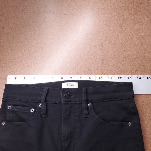 J.Crew 10" High-Rise Toothpick Jeans Womens 25P Black Clean Wash Stretch Minimal - Picture 3 of 12